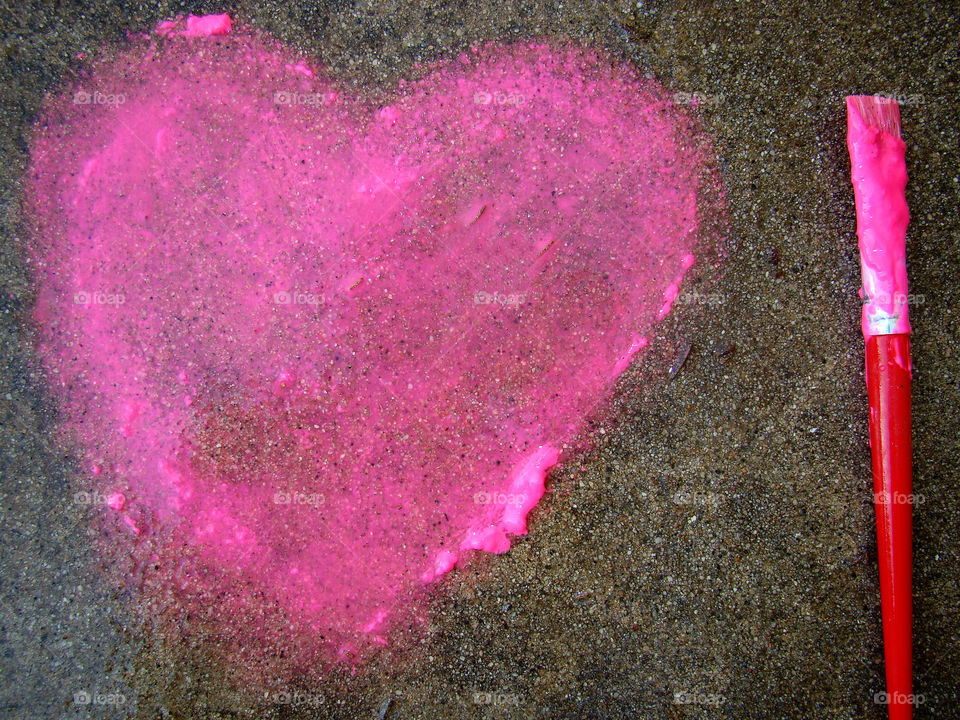 Pink painted heart