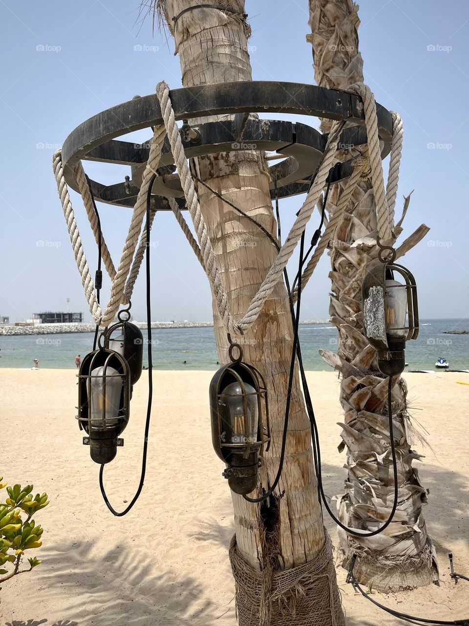 Lightings equipment in the beach 