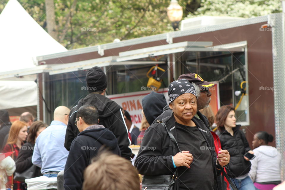 People at dogwood festival in Atlanta 