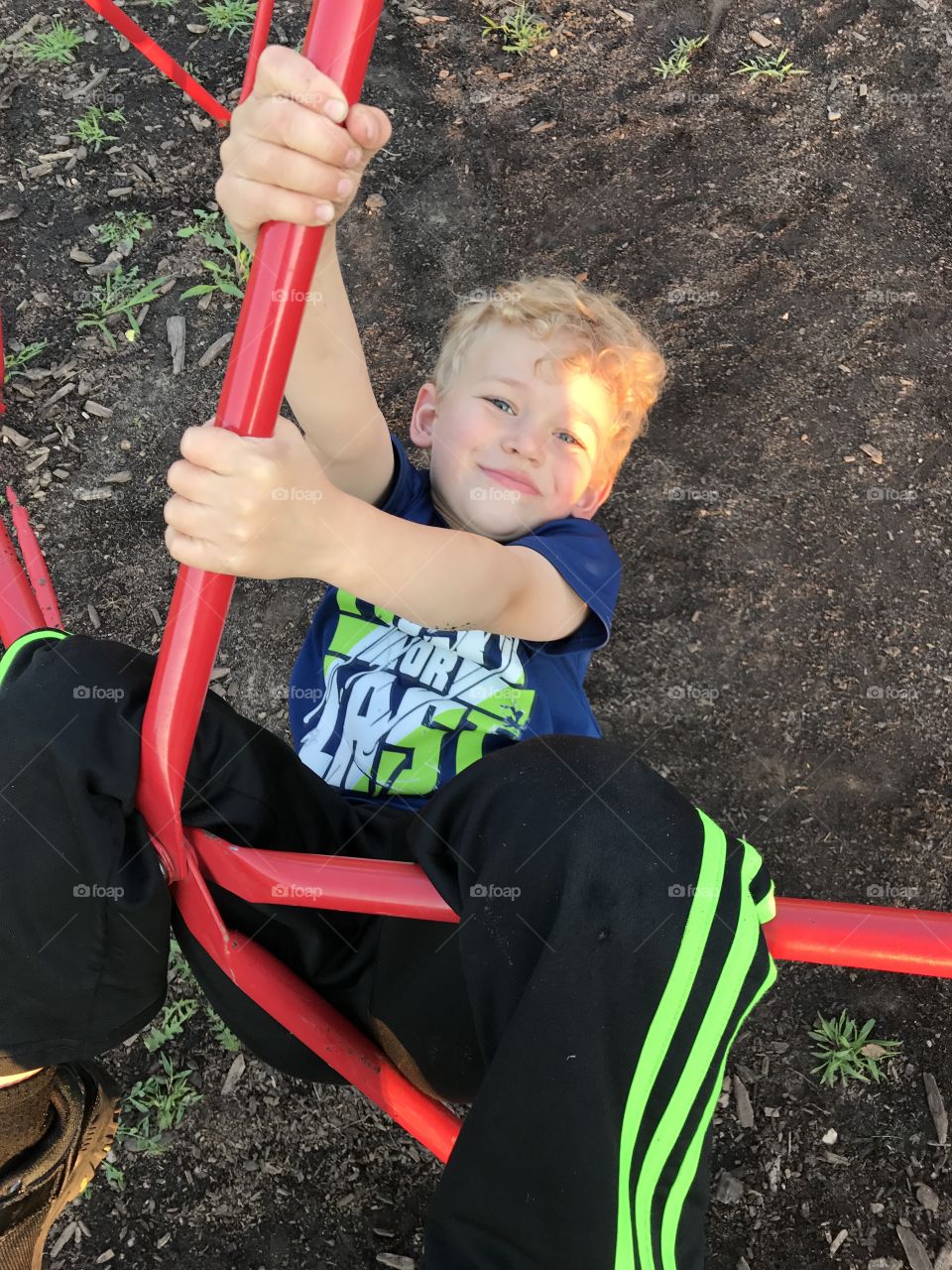 Monkey on the monkey bars