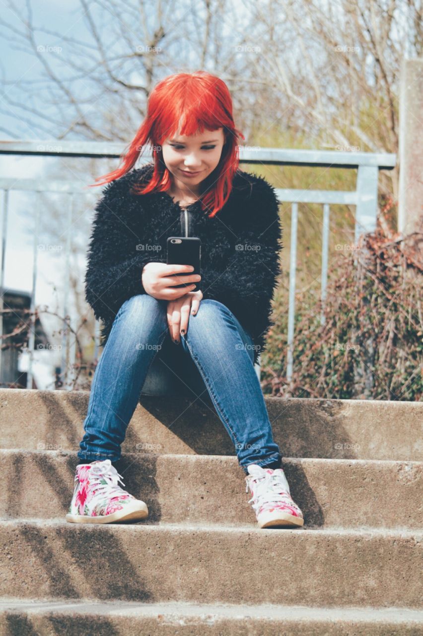 Girl using her phone