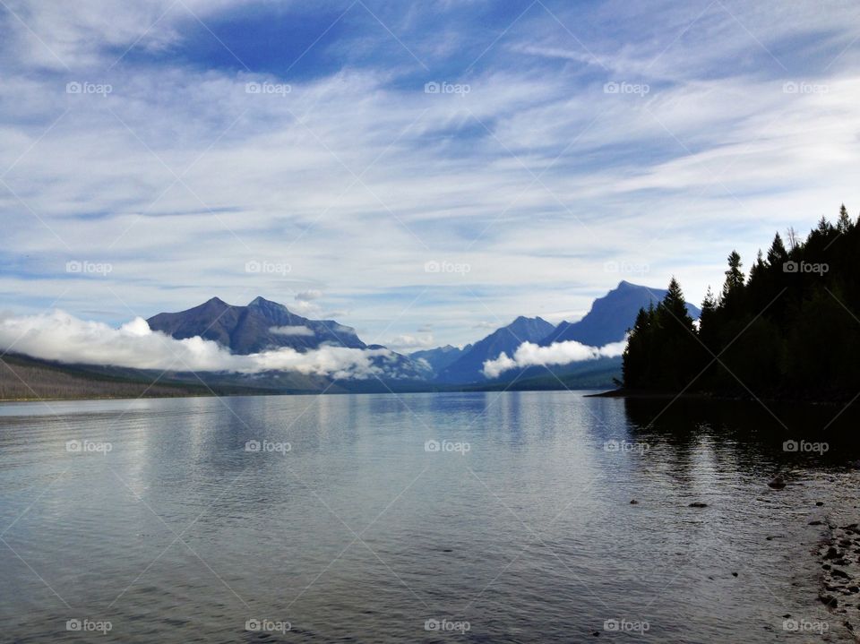 View of idyllic lake