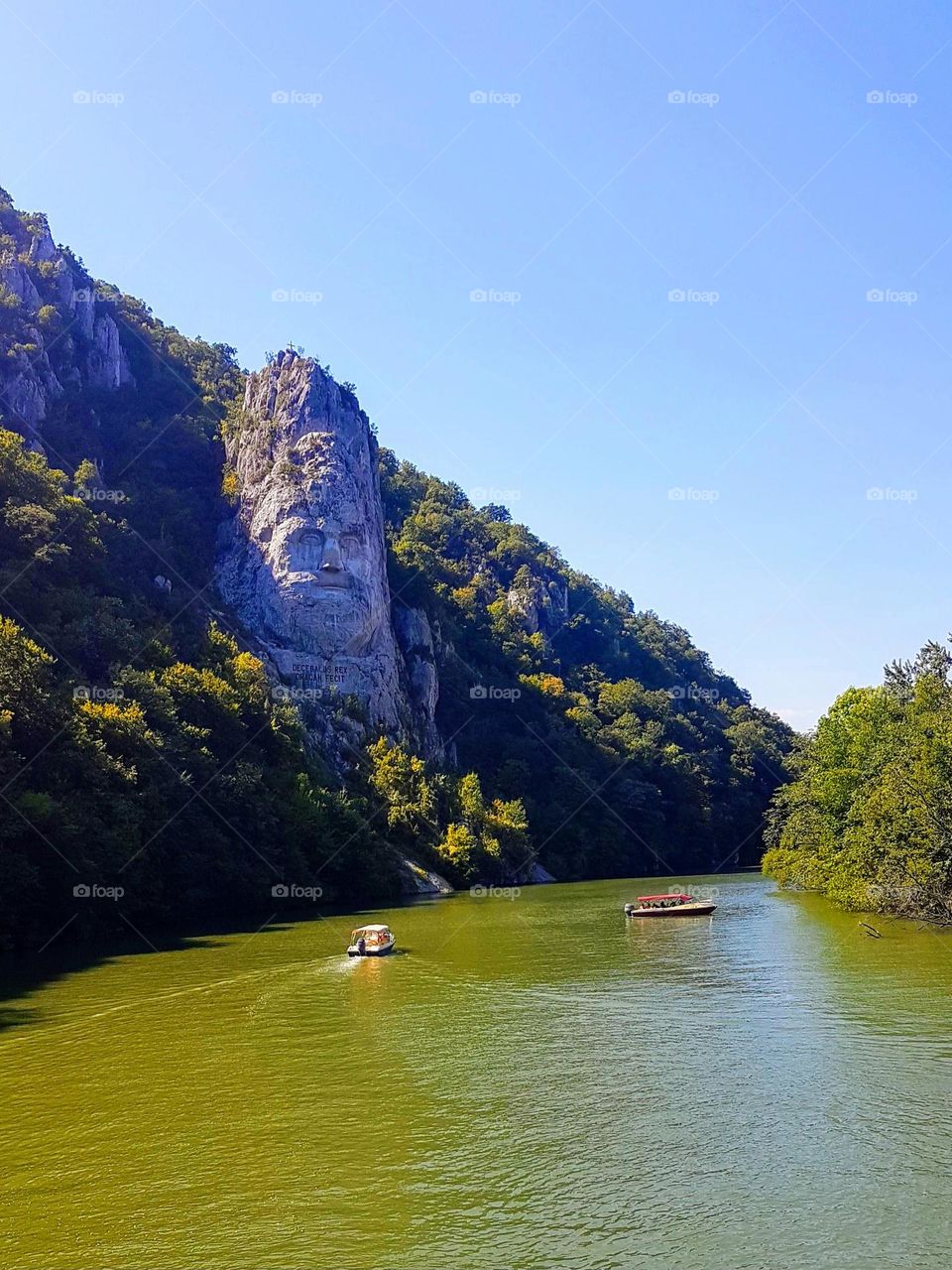 the mountain sculpture of King Decebal