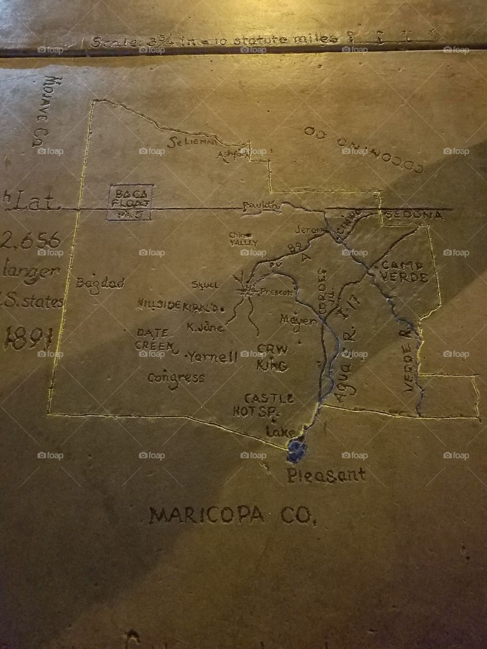 Maricopa County, Arizona. Carved in the Concrete