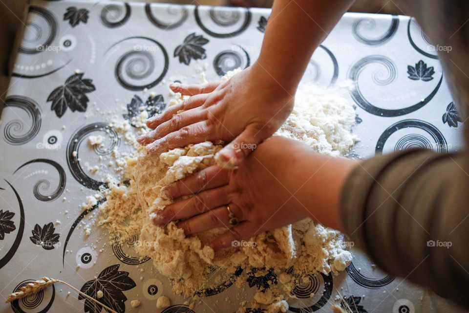 Kneading bread dough