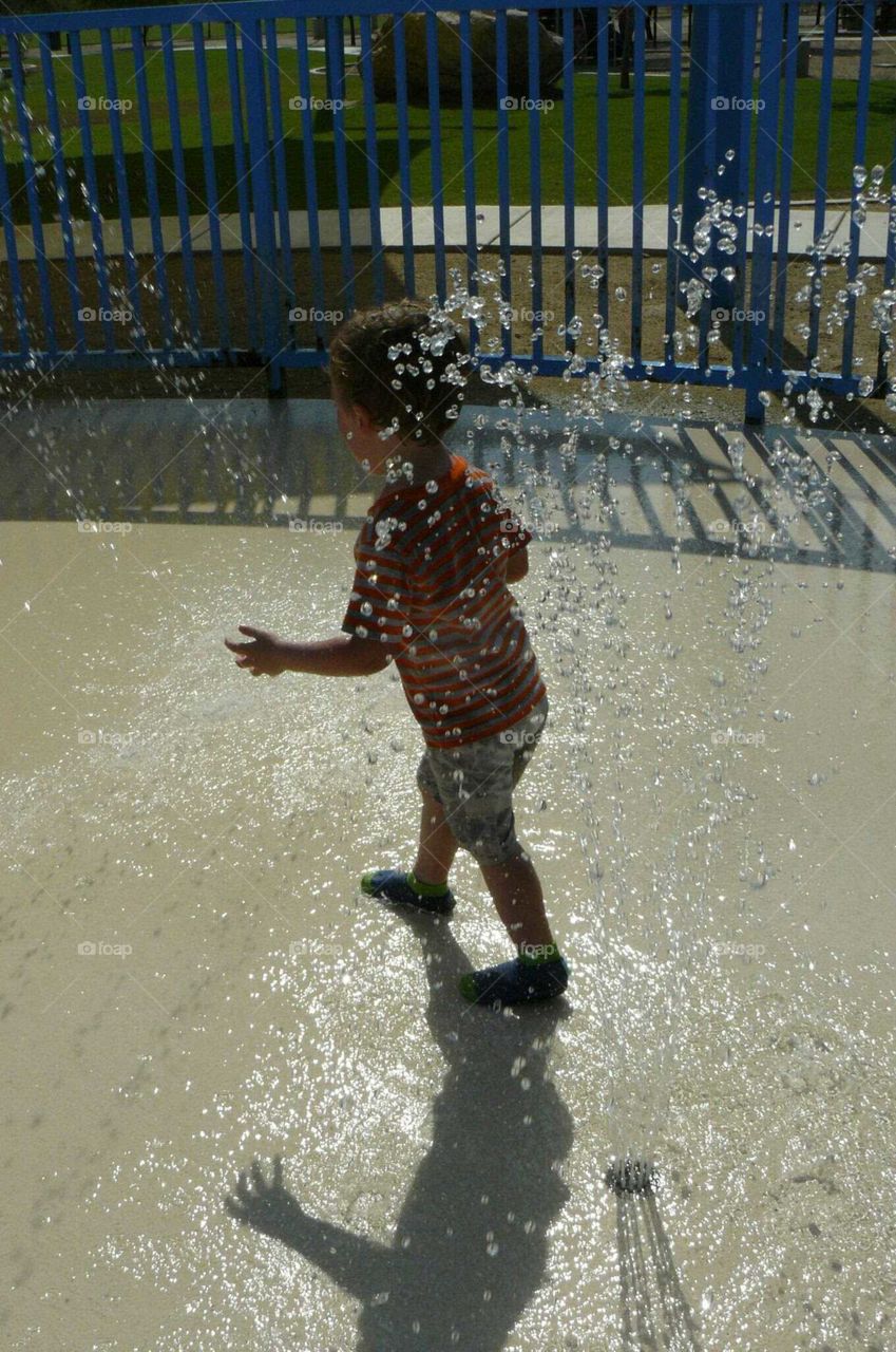 Boy at Splash pad