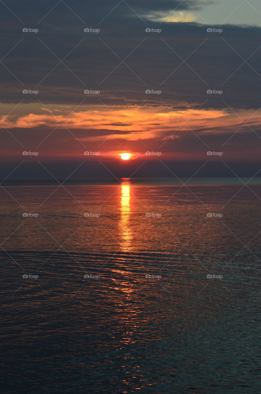 Fading sun, Lake Michigan