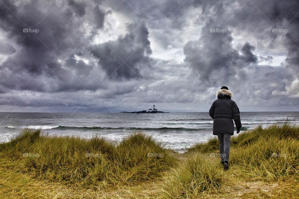 Walking in the sand dunes.