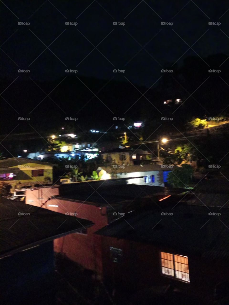 over looking the village