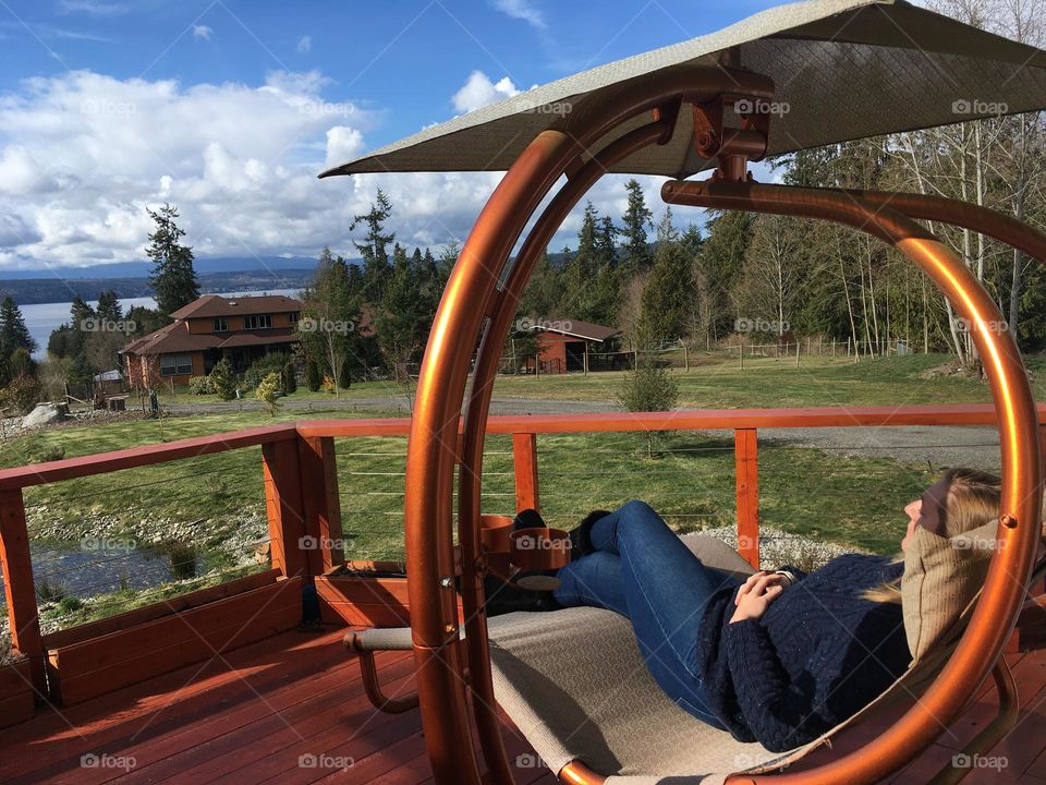 Relaxing on the deck with a view