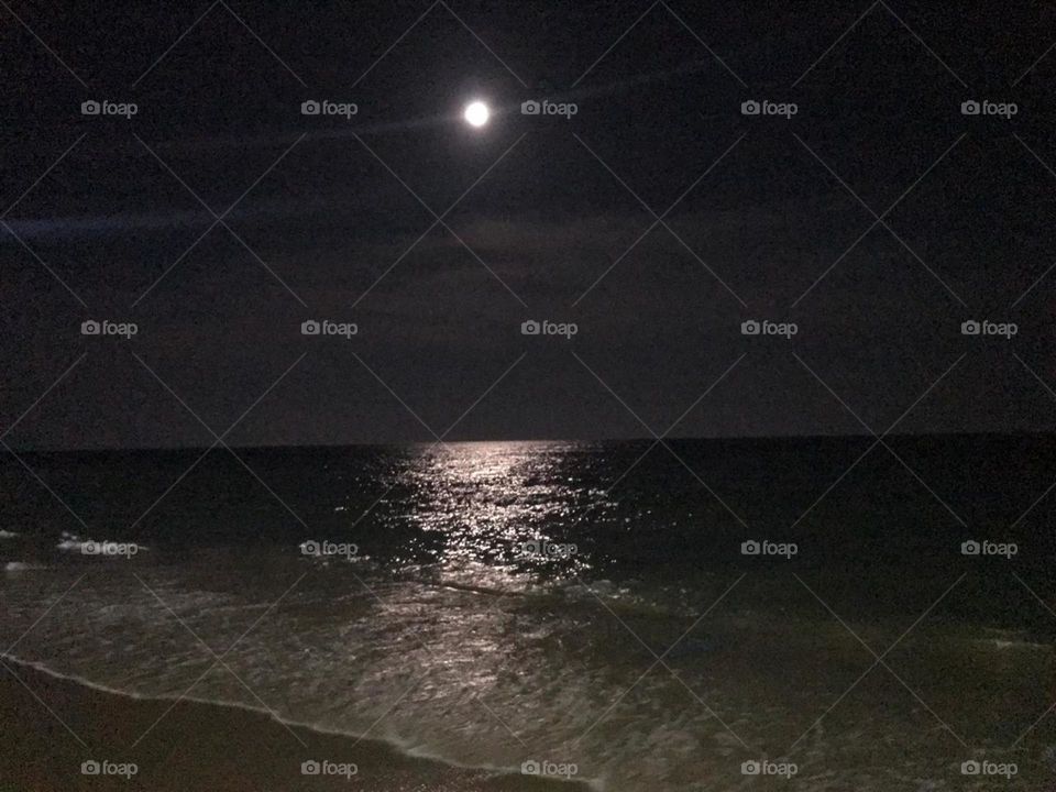 sea and moon