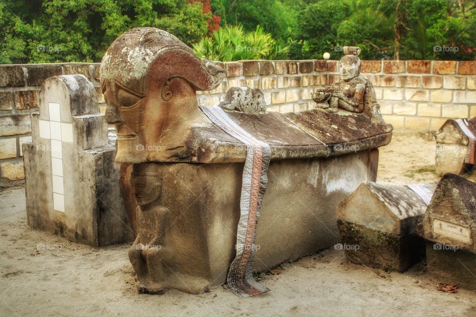 Sacred thomb, a heritage of batak people in samosir island of lake toba, north sumatra, indonesia