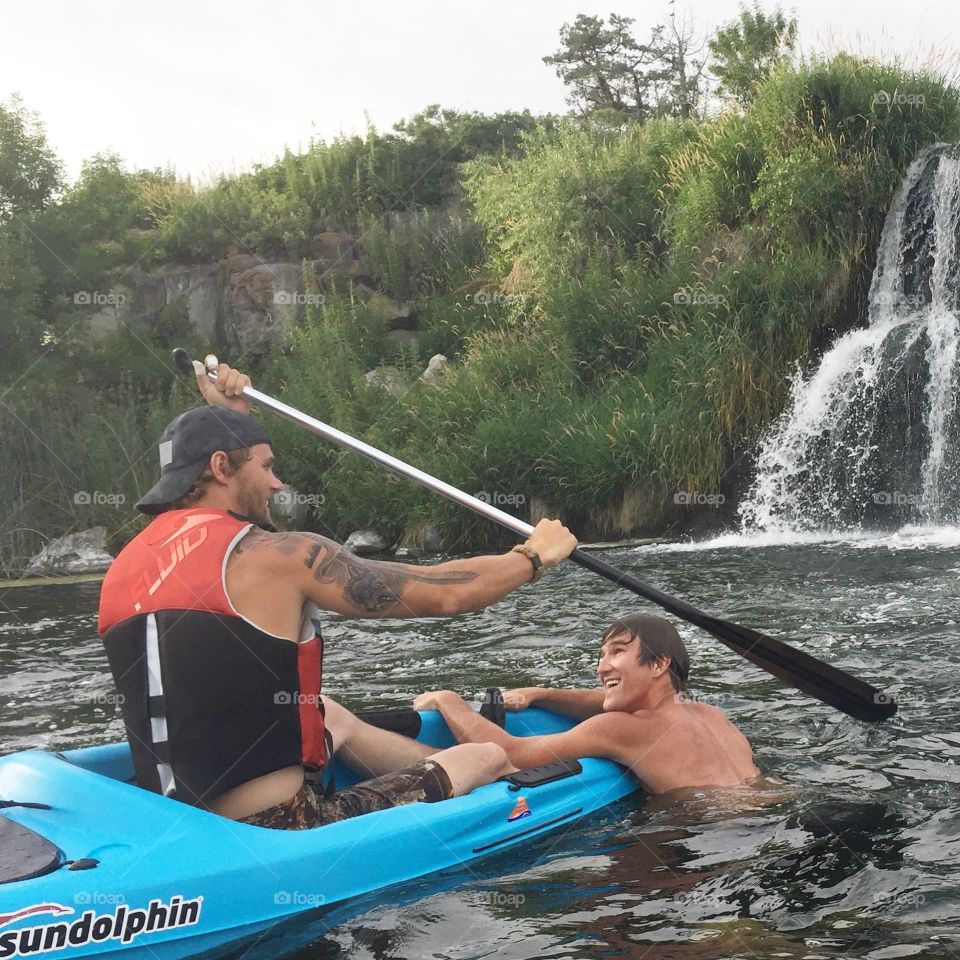 Kayaking in the amazing waters of Hagerman Idaho. It is also called 1000 springs (because it's at one point literally had over a 1000 waterfalls of spring water pouring into the river. This year many of the waterfalls are running again due to the harsh winter we endured. Crazy winter=beautiful summer here.