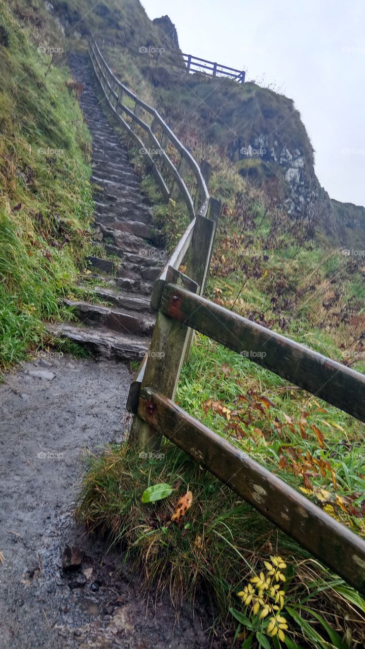 Traversing up the steps...
