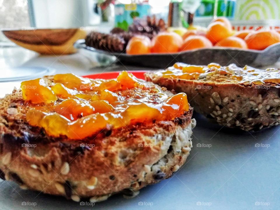 Home made jam, healthy breakfast!
