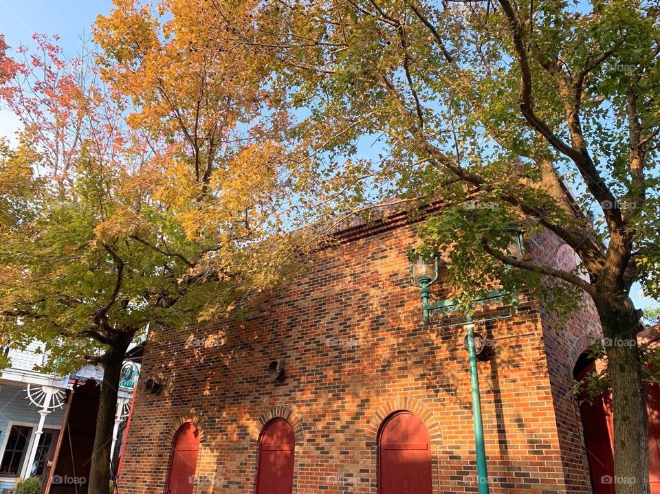 Warm buildings in autumn