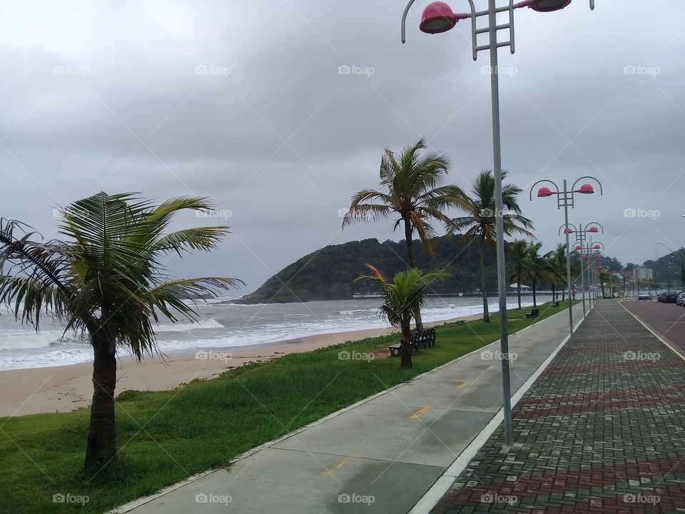 Autumn on the beach.  Cloudy day. Brasil