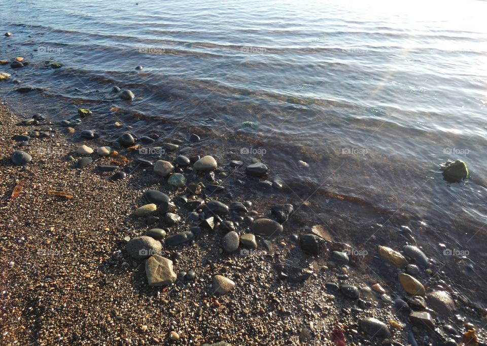 Pebbles in the sea