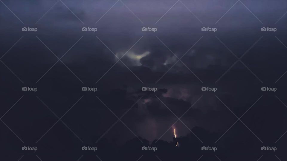 Lightning from a massive storm cloud during a summer storm on July 2, 2023.