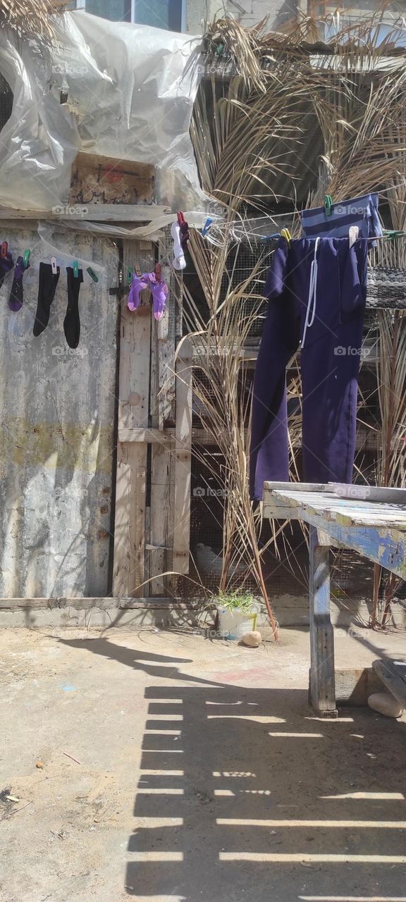 from the roof of the house