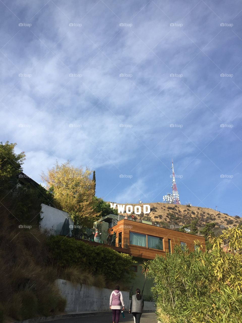Looking at the hollywood sign from a neighborhood 