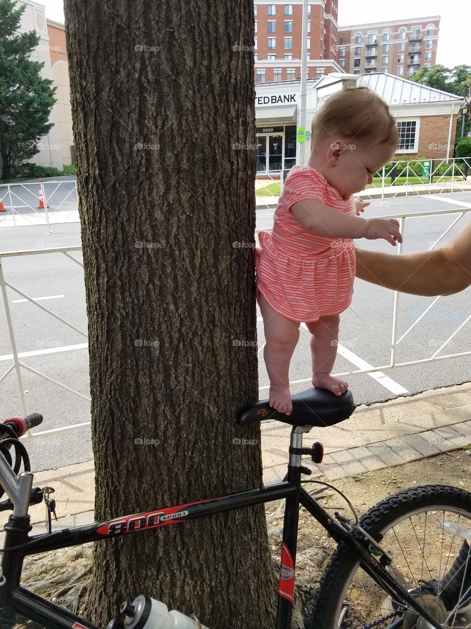 Baby's on a bike!