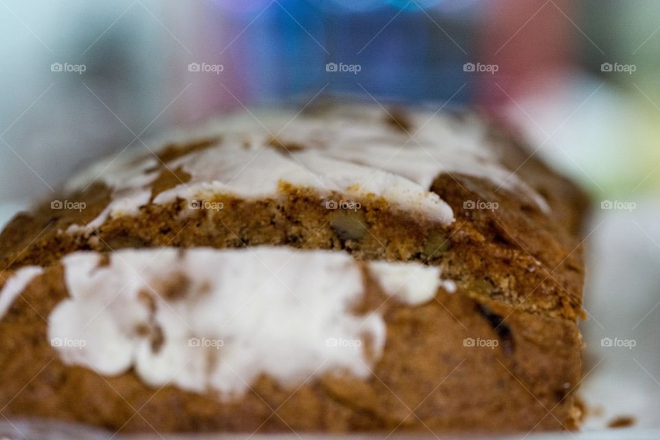 Pumpkin bread with icing 