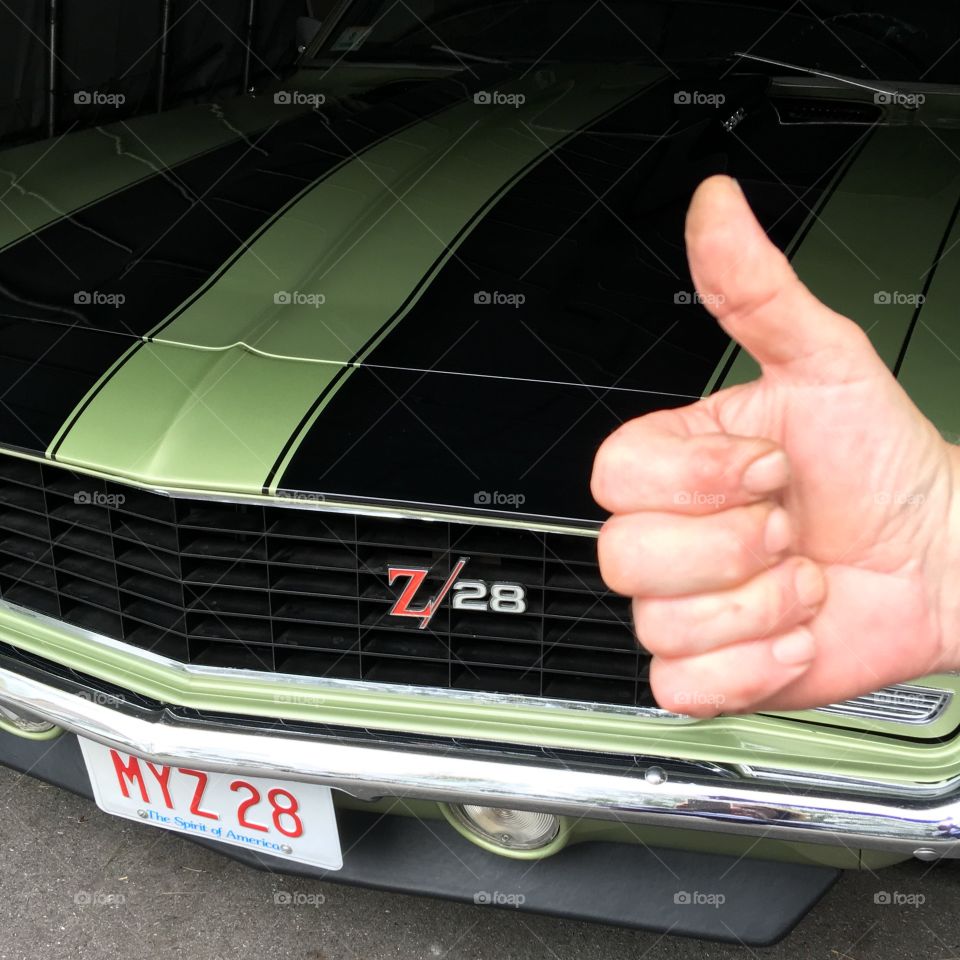 Our Chevy Camaro 1969 Z28 Classic Car. Both of us enjoy driving & riding in it. Windows down, 4  on the floor & away we go!👍