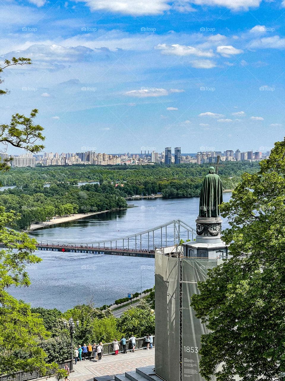 Magnificent panorama of the city of Kiev and the Dnieper River