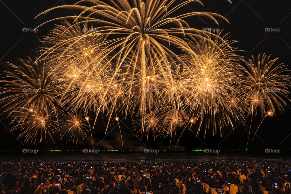 International firework festival in Pattaya beach Thailand