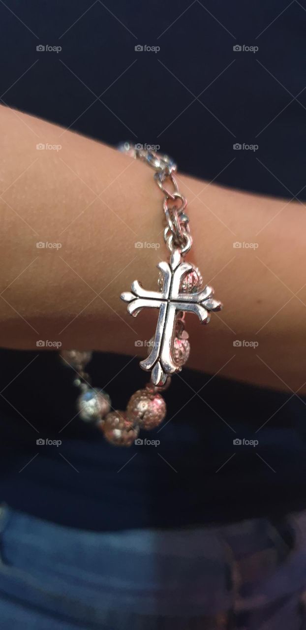 jewelry, bracelet, silver denarius, delicate and beautiful.  cross