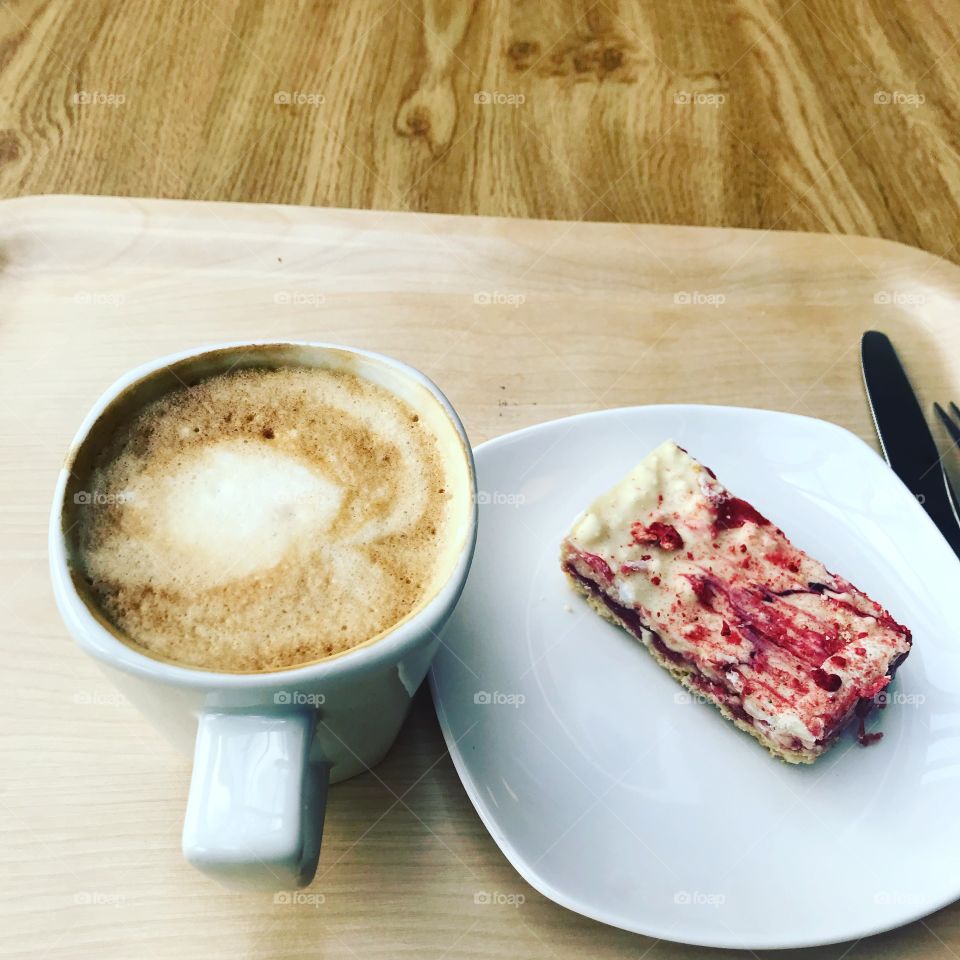 Coffee and a slice of cake