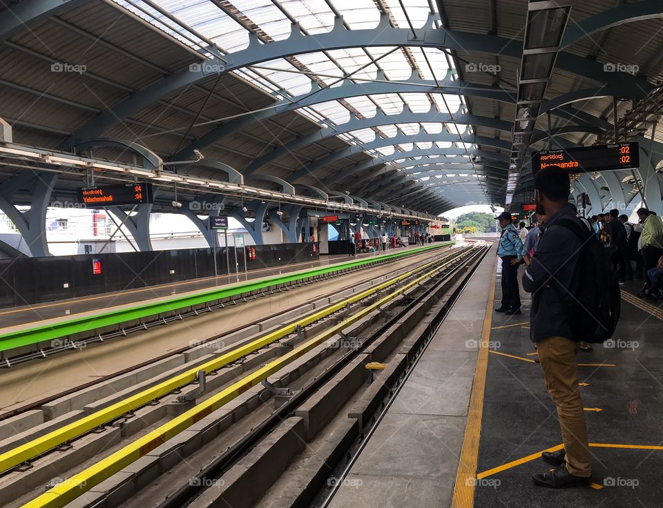 Metro trains are modern transportation system in the urban India 