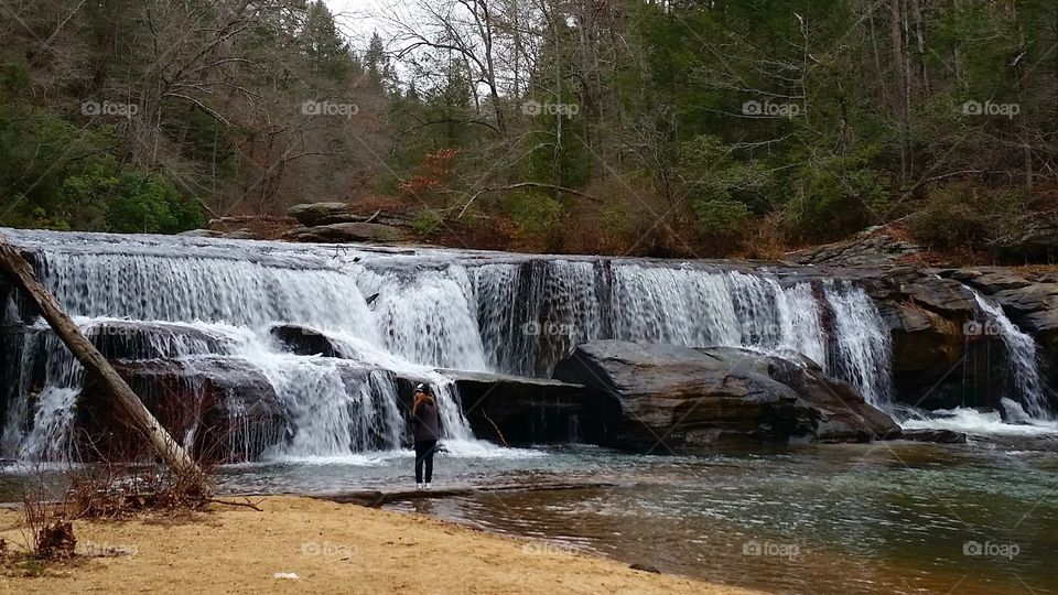 Beautiful Riley Moore falls, on the Chauga river, South Carolina