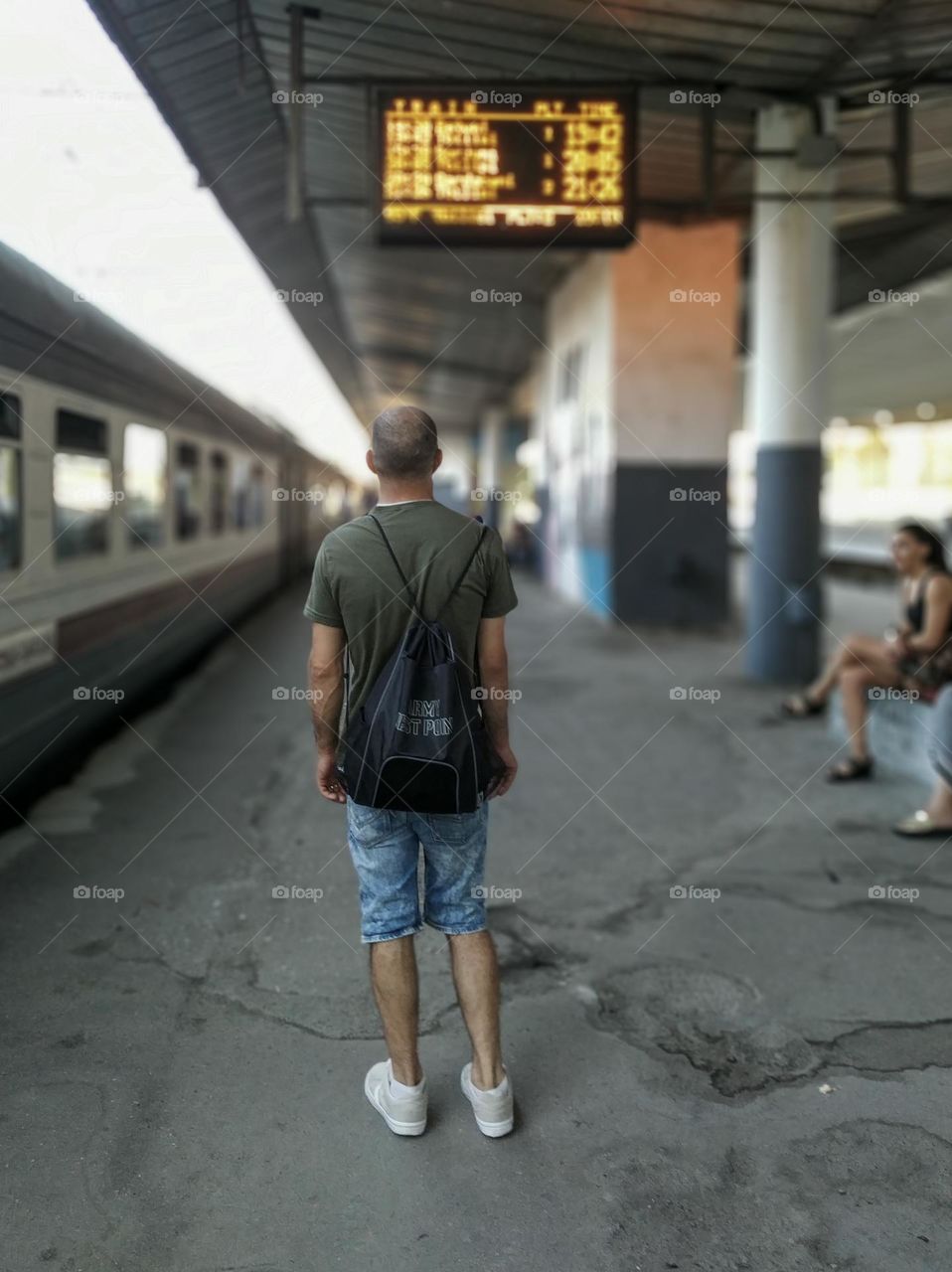 A man at a public stop