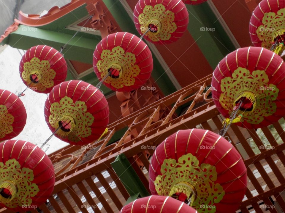 Chinese lanterns hanging in China Town, San Francisco 