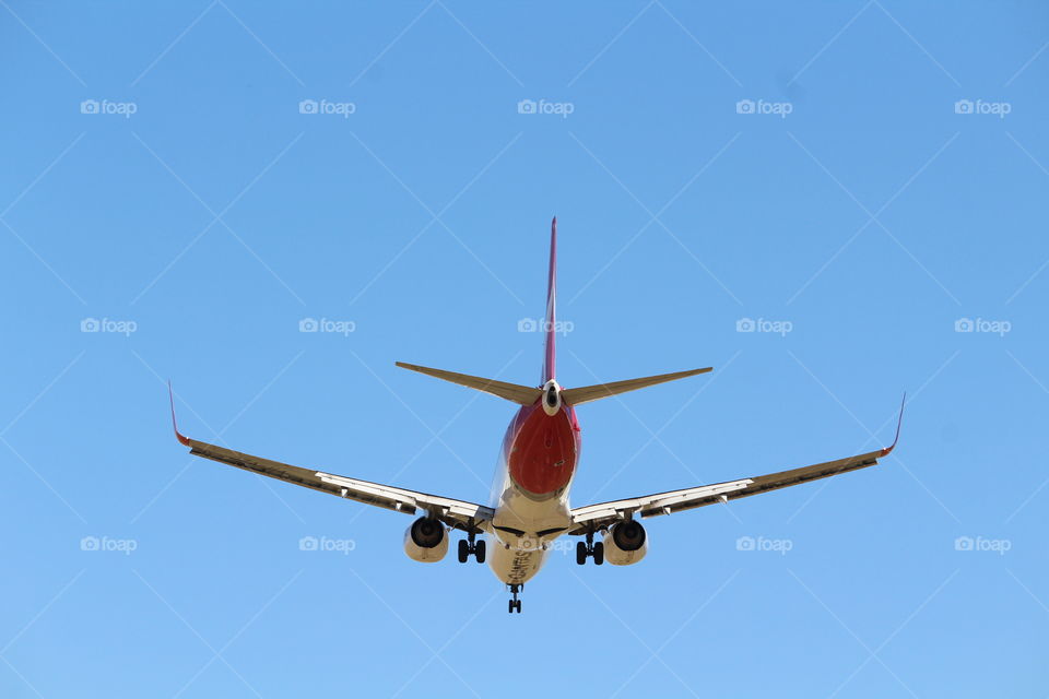 plane ready for landing at Melbourne airport