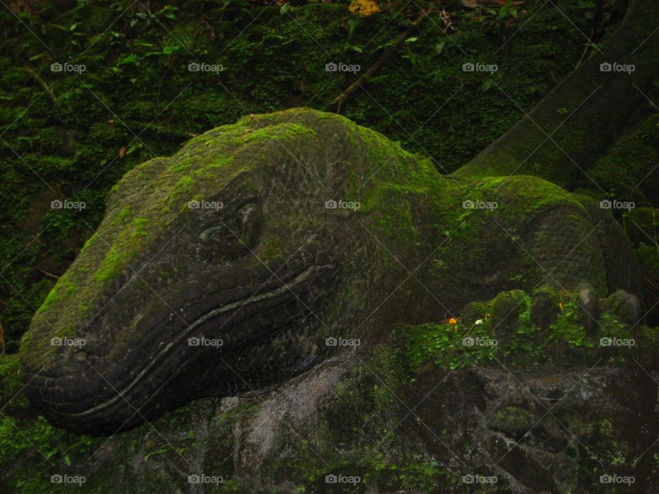 Stone Statue of a Komodo Dragon