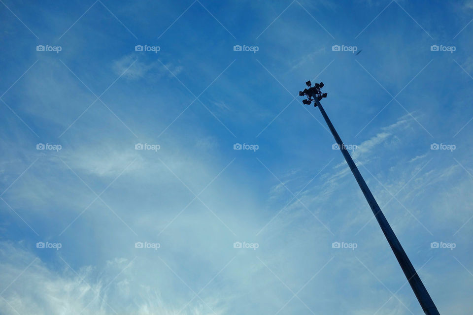 Light Pole in Blue Sky