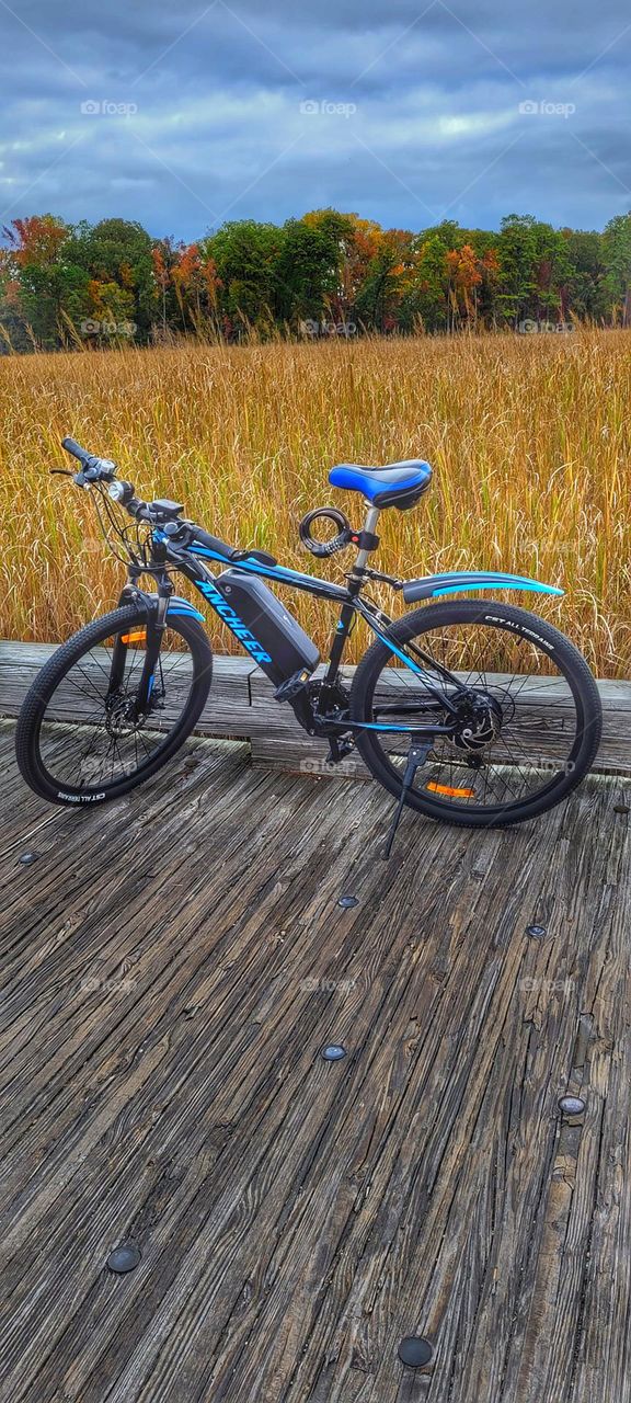 e-bike on the bridge