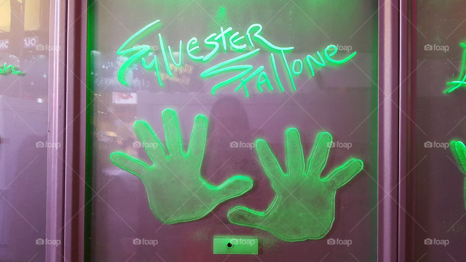 Sylvester Stallone handprints. NYC bar