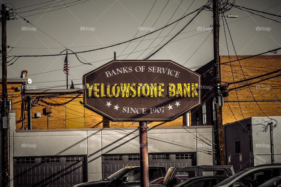 Yellowstone Bank parking lot.