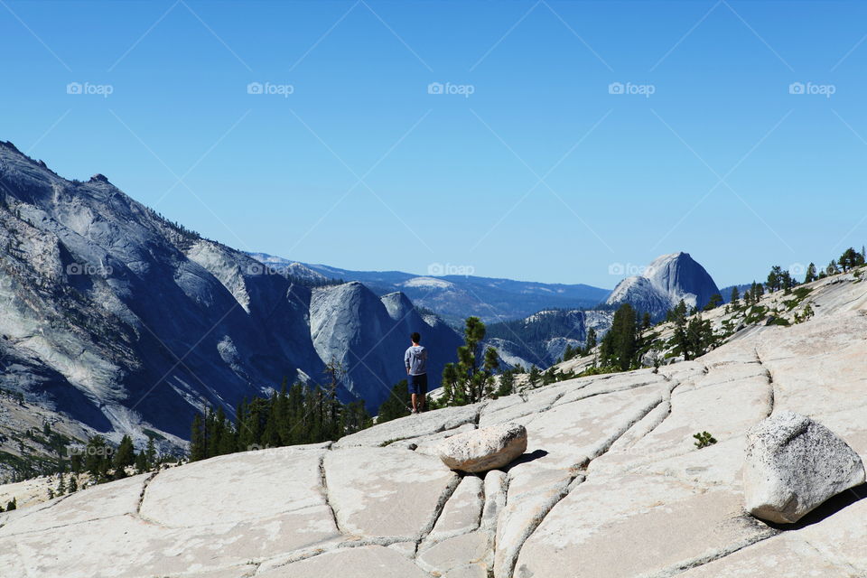 Overlooking Yosemite. Me admiring the surrounding landscape of Yosemite National Park