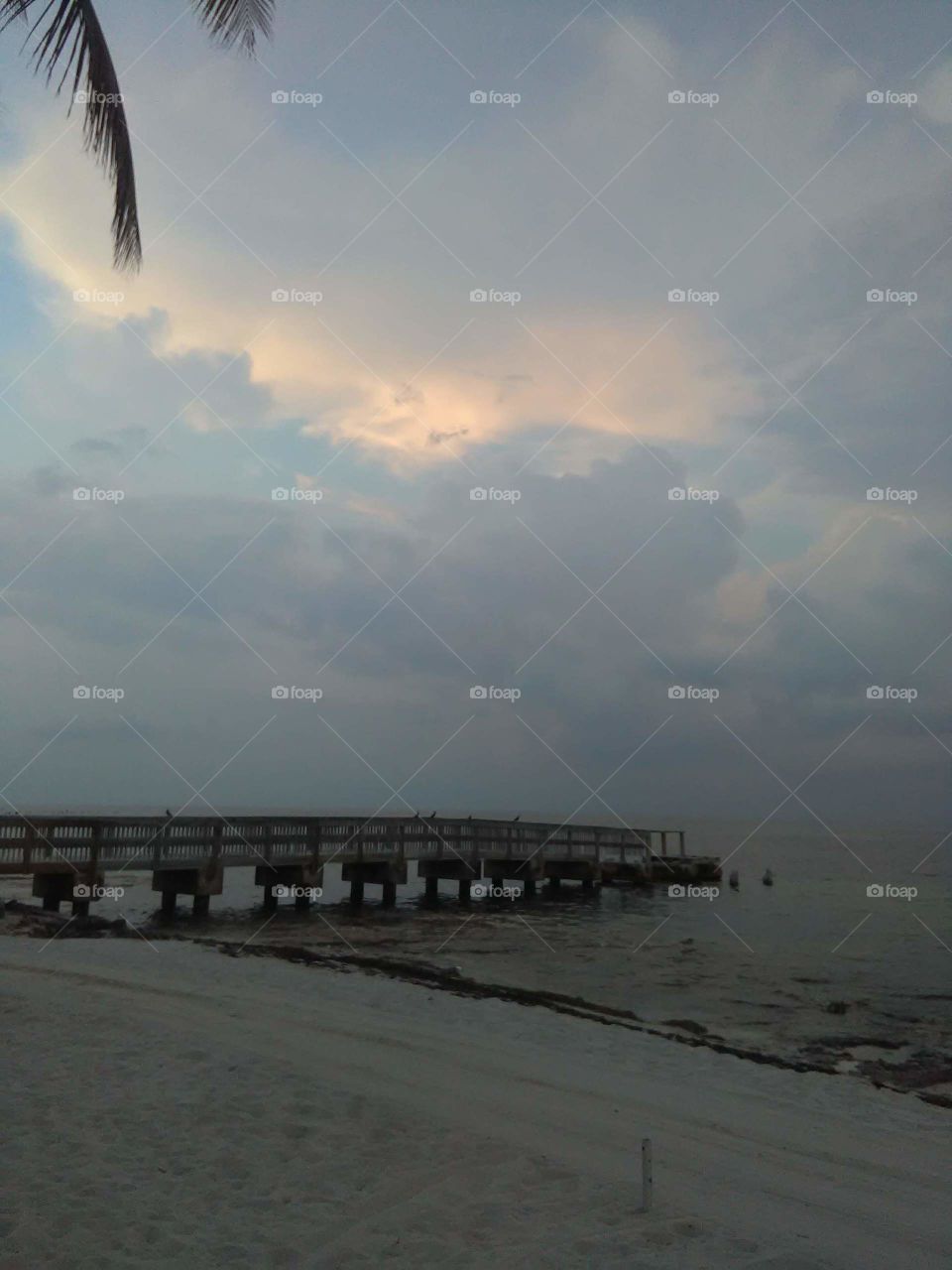 Sunrise over the pier in key west 