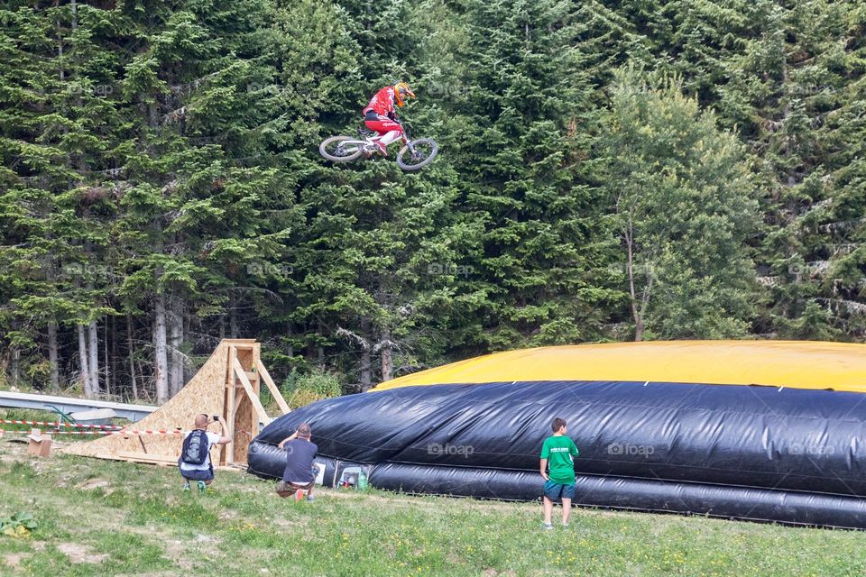 Motocross rider in the action