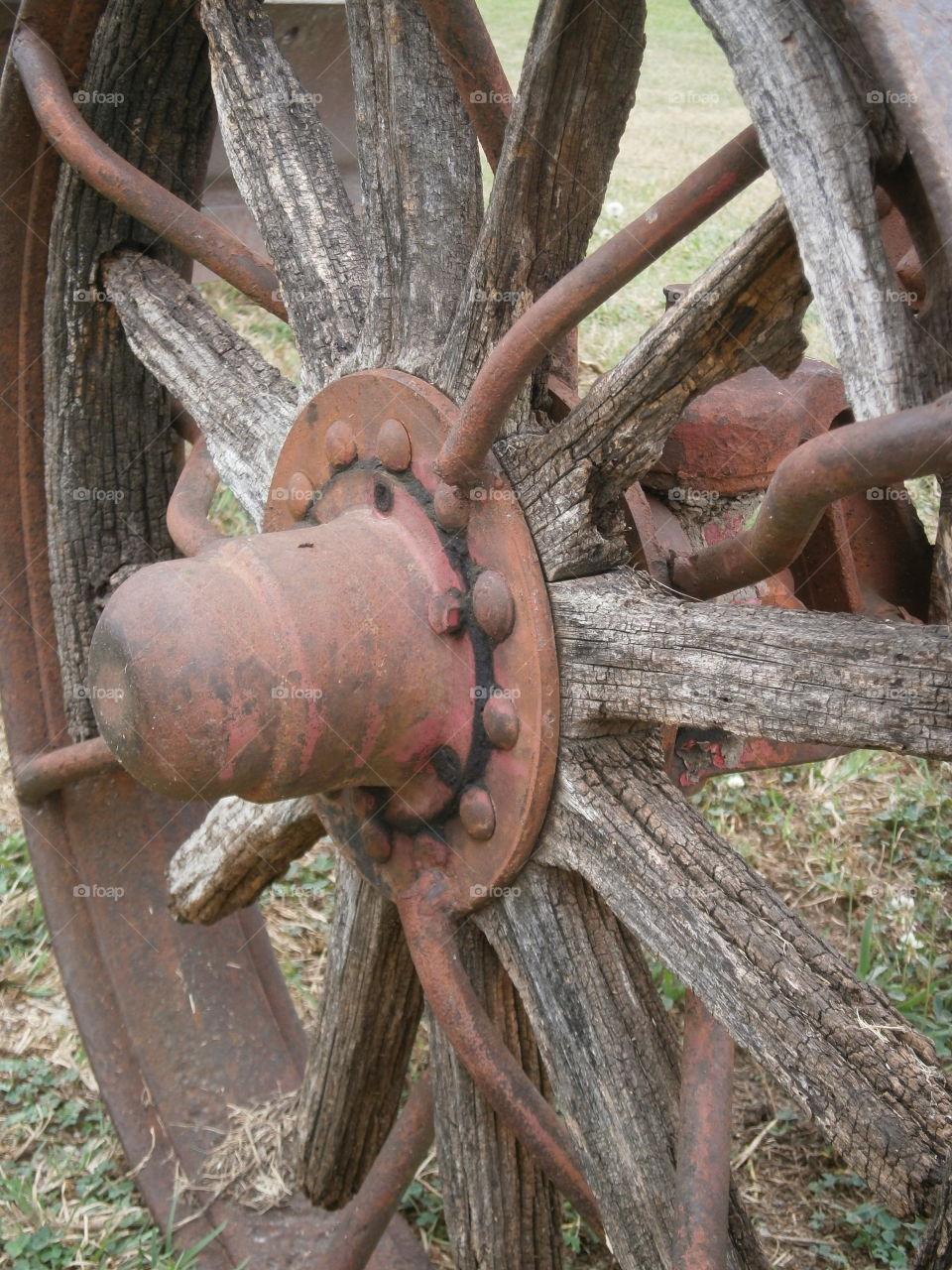 old tractor wheel