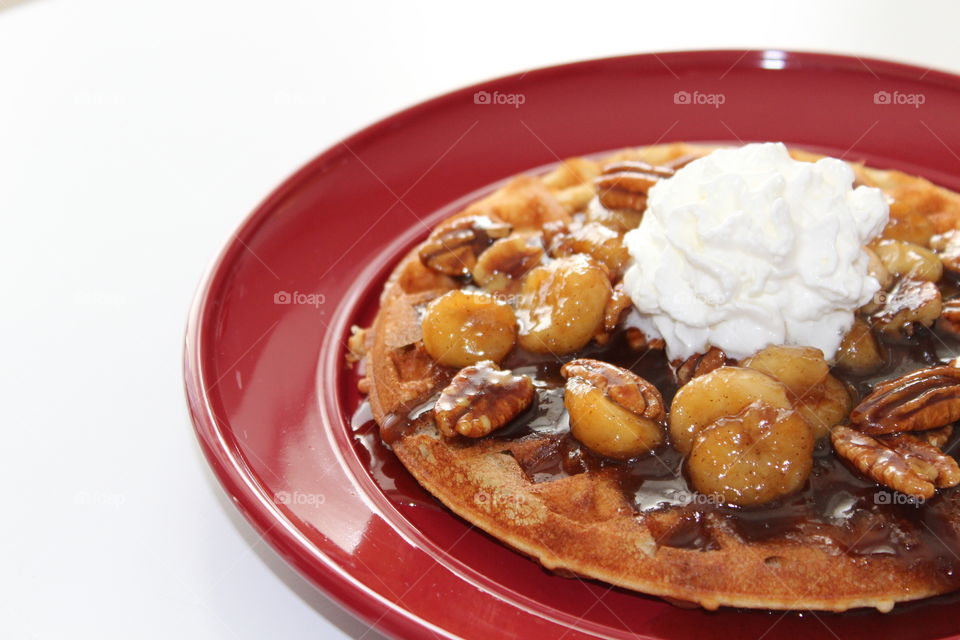 Bananas Foster Waffles 