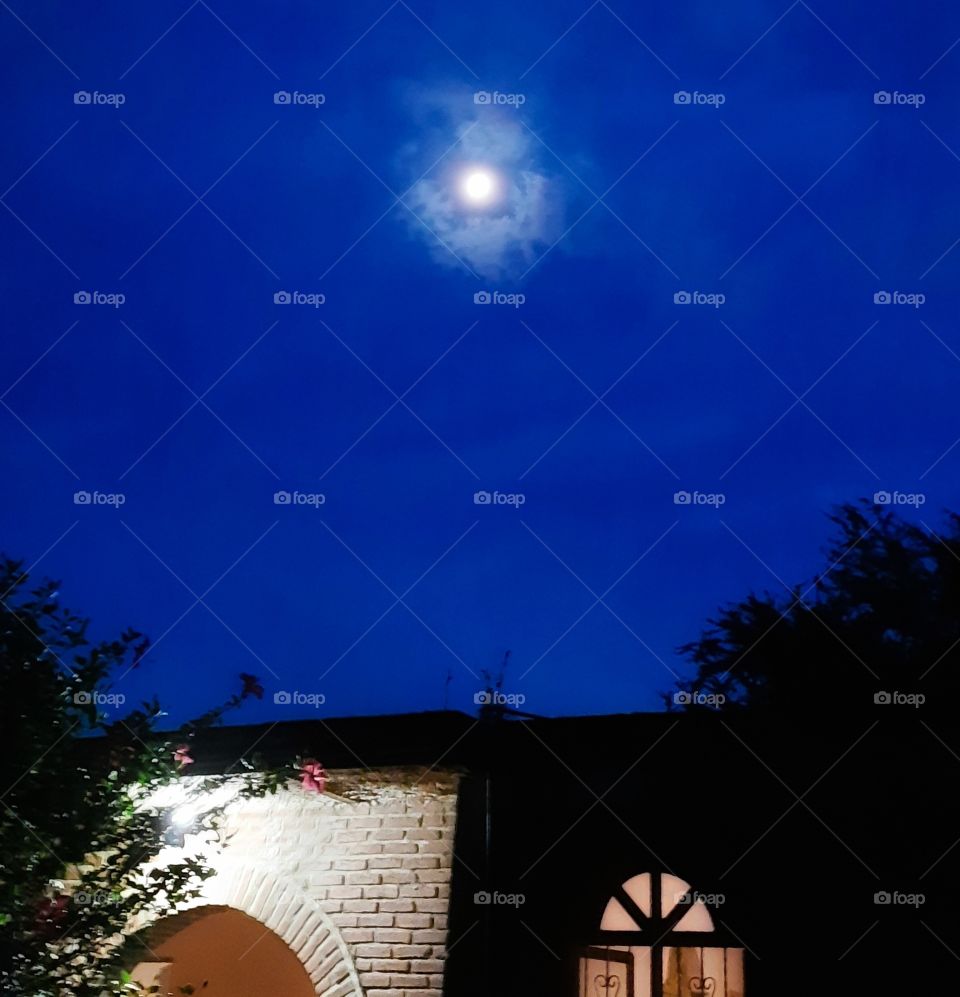 Moon between clouds,moon,clouds,sky,evening,night,landscape,sunset,colorful,blue,beatiful,shining, nature