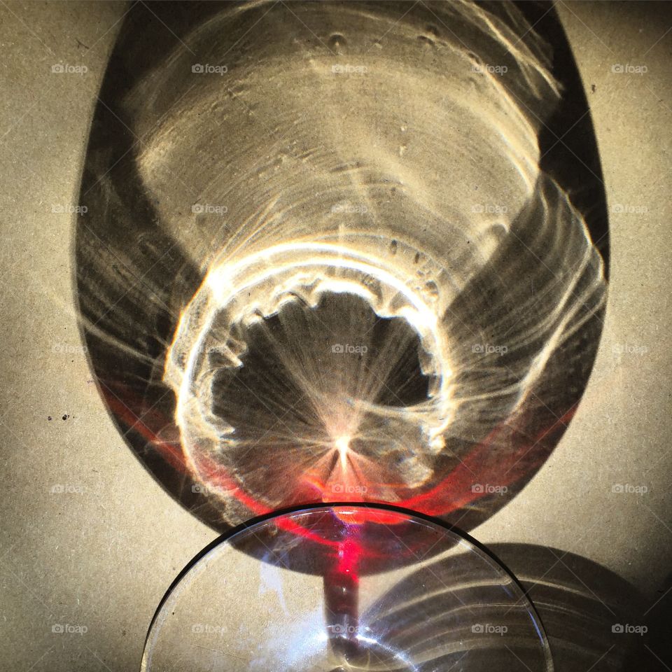 Glass of wine shadow 