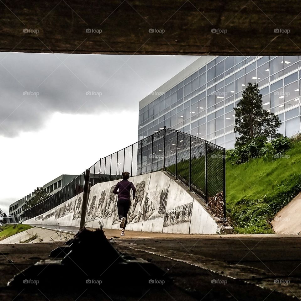 Running under a bridge